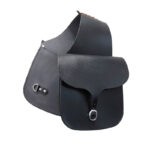 Leather Saddle Bag Black Single Strap Plain Leather