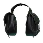 Leather Saddle Bag Black Three Strap - Image 2