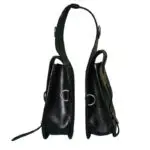 Leather Saddle Bag Black Floral Carved 10x10 size - Image 3