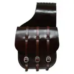 Leather Saddle Bag Three Strap Plain Leather Design - Image 2