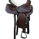 Leather Western Barrel Racing Horse Saddle With Tack Set