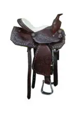 Leather Western Barrel Racing Horse Saddle With Tack Set