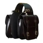 Leather Saddle Bag Two Strap Golden Snap Saddle Bag