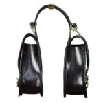 Leather Saddle Bag Two Strap Golden Snap Saddle Bag - Image 2
