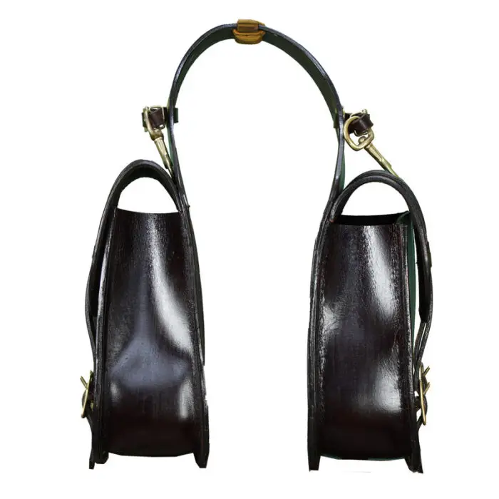 Leather Saddle Bag Two Strap Golden Snap Saddle Bag - Image 2