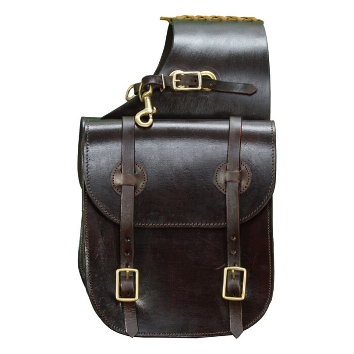 Leather Saddle Bag Two Strap Golden Snap Saddle Bag - Image 3