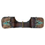 Leather Saddle Bag Brown Single Strap Bull Skull Painted Saddle Bag - Image 4