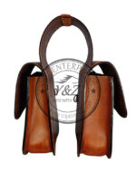 Leather Saddle Bag Brown Beeded Arrow Design Saddle Bag - Image 3