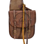 Leather Saddle Bag Brown Rough Out Saddle Bag