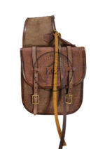 Leather Saddle Bag Brown Rough Out Saddle Bag