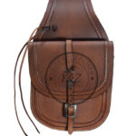 Leather Saddle Bag Brown Plain Saddle Bag -2