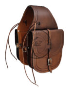Leather Saddle Bag Brown Plain Saddle Bag -2 - Image 2