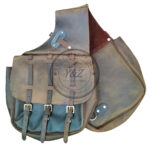 Leather Horse Saddle Bag, Old Military Style, Antique Look, for Pleasure Trail Riding