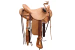 Premium Leather Wade Tree Western Roughout Horse Saddle with Bucking Rolls